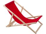 Lettino In Legno Di Faggio Woodok, Rosso, Ideale Per Spiaggia, Balcone, Terrazza