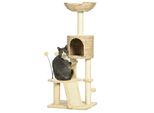 Pawhut Tiragraffi Per Gatti 116 Cm Albero Per Gatti Con Caverna Per Gatti, Letto Per Gatti, Torre Di Arrampicata Per Interni Con Palla Da Gioco, Tiragraffi, Mobili Tiragraffi In Peluche Per Gatti Fino A