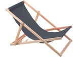Lettino Woodok In Legno Di Faggio, Grigio, Ideale Per Spiaggia, Balcone, Terrazzo