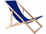 Lettino Woodok In Legno Di Faggio, Blu, Ideale Per Spiaggia, Balcone, Terrazza