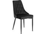 Sedia Da Pranzo Imbottita "York"", In Nero Con Gambe Nere, 49 X 56 X 91 Cm"