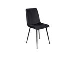 Sedia Imbottita Per Sala Da Pranzo, Cucina O Soggiorno, Modello 'Ibes', 43 Cm, Colore Nero Con Gambe Nere.