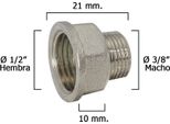 Prolunga Esagonale Cromata 3/8 Filettatura Maschio - 1/2 Filettatura Femmina X M10