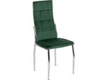Sedia Da Pranzo Imbottita "Malik"", Verde Con Gambe In Metallo, 46 X 48 X 101 Cm"