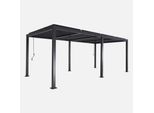 Pergola Bioclimatica 3X6M In Alluminio E Acciaio, Lamelle Orientabili, Antracite