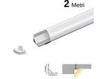 Kit Profilo Angolare In Alluminio Per Led Da 2M, 2000X15.8X15.8Mm