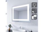 Sonni Specchio Da Bagno 60 X 50 Cm Con Illuminazione A Led Specchio A Risparmio Energetico Senza Rame E Senza Piombo Striscia Luminosa Smerigliata Incorporata Specchio Da Parete IP44