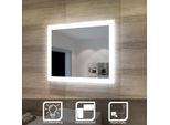 Sonni Specchio Da Bagno 60X50Cm Con Illuminazione A Led A Risparmio Energetico IP44 Specchio Senza Rame E Senza Piombo Striscia Luminosa Smerigliata (Bordi) Specchio Da Parete