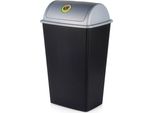 Pattumiera Excellent Houseware, Plastica, 38X30X64 Cm, 38 L, Nero/Grigio