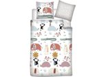 Set Di Biancheria Da Letto Per Bambini Con Disegni Di Animali - Cotone 140X200 Cm Copripiumino E Federa 65X65 Cm
