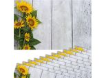 Set Di 12 Tovagliette Lavabili Effetto Legno Con Girasoli