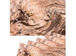 Set Di 6 Tovagliette Lavabili Con Struttura In Radica Effetto Legno