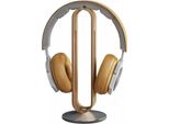 Elegante Supporto Per Cuffie In Bambù Con Robusta Base In Alluminio - Pratico Supporto Per Cuffie Da Gioco On-Ear E Over-Ear