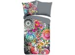 Hip Bettbezug "Mandala E Fiori"" - Grigio - (135X200 Cm) - Baumwolle Satin"