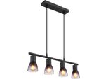 Globo Lighting Lampada A Sospensione In Metallo Nero Opaco, 4X E14