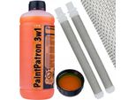 Rosfix Paintpatron 3 In 1 1L Fluido Per La Manutenzione E La Pulizia Per Spruzzatori Di Vernice + 2 Filtri Bianchi A Dita Da 60 Maglie Per Spruzzatori