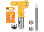 Rosfix Set Ultra Spray 515 – Ugello Per Verniciatura A Spruzzo, 2 Portaugelli, Filtro A 60 Maglie | Larghezza Spruzzo 25 Cm, 93, 5 Mm