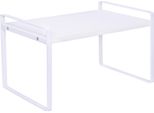 Quvio Organizzatore Per Armadietti Da Cucina - Organizzatore Per Armadietti Da Cucina - Inserto Per Scaffali - Mensola Per Armadietti Da Cucina - Mensola Per Armadietti Da Cucina - Mensola Per Armadietti Da Cucina - Organizzatore Per Armadietti Da Cucina - Metallo - 31 Cm - Bianco
