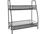 Quvio Cestino Per Erbe Aromatiche In Acciaio - Cestino Per Erbe Aromatiche Verticale - Cestino Per Erbe Aromatiche Nero - Scaffale Di Stoccaggio - Scaffale Di Stoccaggio Largo Da 25 A 50 Cm - Scaffale Di Stoccaggio Nero - Scaffale Da Cucina - Scaffale Da Cucina Verticale 2 Strati - Nero - Metallo