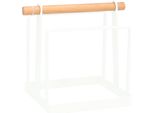 Quvio Porta Tagliere - Mensola - Mensola Da Cucina - Accessori Da Cucina - Metallo - Legno - Bianco - Marrone Chiaro - 13 X 17,5 X 15,5 Cm