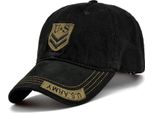Cappello Da Baseball Militare Universale, Nero, Cotone, Circonferenza 55-60 Cm