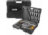 Jcb | Set Di Chiavi A Bussola, 218 Pezzi, Acciaio Al Cromo Vanadio, 1/4", 3/8"", 1/2"", Custodia A Cricchetto, Bussole Esagonali, Cricchetto Reversibile"
