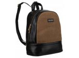 David Jones | Zaino Piccolo Da Donna, Ecopelle, Nero, Kaki, 25,5X29,5X12,5 Cm