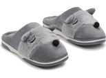 Pantofole Foderate Da Donna Peluche Modello Volpe Pantofole Isolate Volpe Grigio Taglia 36/37