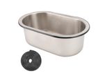 Lavello Da Bar In Acciaio Inox 304, Lavello Ovale Con Foro Di Scarico Da 40 Mm Per Barca, Roulotte, Camper, Camper, 34,3 X 20,3 X 13,2 Cm