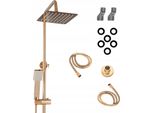 Granitan | Miscelatore Per Doccia Rossa - Oro Rosa - Alta Qualità - Sistema Anticalc - Set Completo