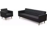 Set Completo Di Divani Poltrone Tre Posti Stile Studio 3+1