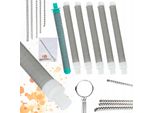 Rosfix Set Di Filtri A 60 Maglie E 30 Maglie, 5 Spazzole Per La Pulizia - Per Spruzzatori Di Vernice | 100 Mm, Metallo, Plastica