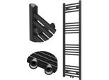 Radiatore Da Bagno Granitan | Raven - 130X40 Cm - Nero - Design Moderno - Funzionale Ed Elegante