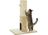 Tiragraffi Pawhut, Tiragraffi Da 79 Cm Con Spazzole Per Il Pelo, Tiragraffi Per Gatti In Iuta Con Palla Da Gioco, Tiragraffi Per Gatti Sotto I 4,5 Kg, Tiragraffi Per Gatti Da Interno, Beige