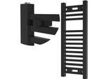 Granitan | Radiatore Bagno Bergen - 80X45 Cm - Nero - Design Moderno - Pratico Ed Elegante