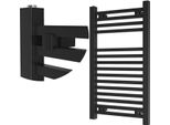 Granitan | Radiatore Da Bagno Bergen - 80X50 Cm - Nero - Design Moderno - Pratico Scaldasalviette