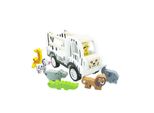 4Iq Set Di Giocattoli In Legno: Camion Safari Con Animali 18X7,8X10,7 Cm