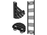 Granitan | Radiatore Da Bagno Raven - 140X40 Cm - Nero - Design Moderno - Funzionalità Ed Eleganza