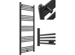 Radiatore Per Bagno Granitan | Puerto - 140X50 Cm - Nero - Design Moderno - Scaldasalviette