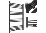 Radiatore Per Bagno Granitan | Puerto - 100/60 Cm - Nero - Design Moderno - Scaldasalviette Integrato
