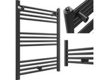Radiatore Da Bagno Granitan | Puerto - 80/60 Cm - Nero - Design Moderno - Scaldasalviette Integrato