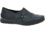 Rieker Donna Scarpa Slip-On Taglio Extra Largo E Con Soletta Morbida 48961, Misura:38 Eu, Colore:Blu