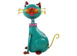 Bellissimo Gatto In Turchese - Altezza Circa 32,5 Cm