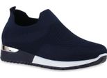 Van Hill Scarpe Sportive Da Donna Slip On Scarpe Sportive Con Suola Profilata 841645, Colore: Blu Scuro, Taglia: 37