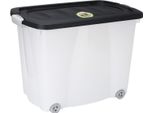 Contenitore Portaoggetti Excellent Houseware, Polipropilene, 60X40X44, 60 L, Trasparente/Antracite