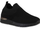 Van Hill Scarpe Sportive Da Donna Slip On Scarpe Con Suola Profilata In Maglia 841645, Colore: Nero, Taglia: 36
