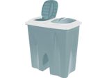 Excellent Houseware Pattumiera A 2 Scomparti, Plastica, 50X30X55 Cm, Verde