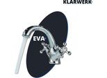 Eva | Rubinetto Da Bagno Vintage Rubinetto Da Bagno In Argento Cromato | Rubinetto Retro Premium In Acciaio Inox Per Lavabo | Rubinetto Gastro Hotel 2 Attacchi