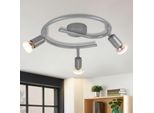 Zmh Led Faretto Da Soffitto Orientabile GU10 Argento Lucido Lampada Da Soffitto Faretti Da Soffitto 3 Fiamme Plafoniere Industriali Soggiorno Camera Da Letto Cucina Lampadine Incluse