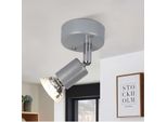 Zmh Led Faretto Da Soffitto Orientabile GU10 Argento Lucido Faretto Da Soffitto 1 Fiamma Luci Da Parete Bagno Lampada Da Soffitto Cucina Corridoio Camera Da Letto Lampadina Inclusa